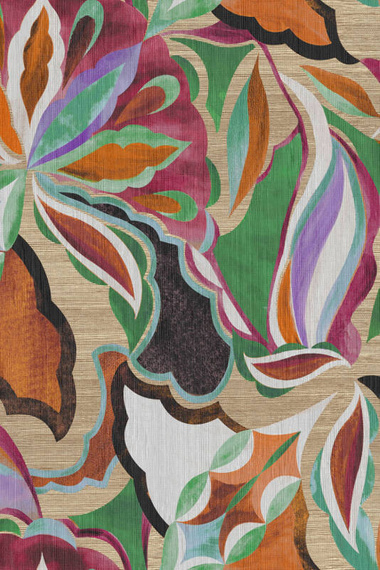 Tapeta tekstylna Arte 24100 Myriad tropikalne kwiaty