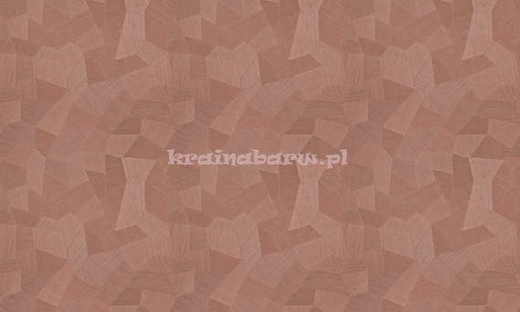 Tapeta geometryczna z wielokątami w odcieniu ceglastej czerwieni z wyczuwalną strukturą i efektem 3D