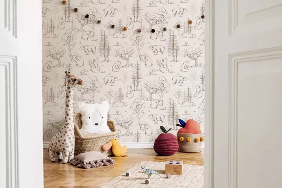 Fototapeta dla dzieci Orso niedżwiadki w lesie grafika