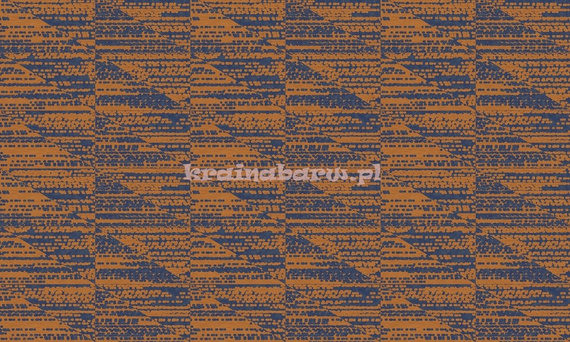 Nowoczesna geometryczna połyskująca tapeta w granatach metalicznym pomarańczu w stylu Art Deco