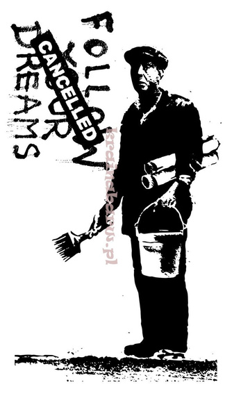 Naklejka na ścianę FOLLOW YOUR DREAMS CANCELLED SPNB189TS BANKSY