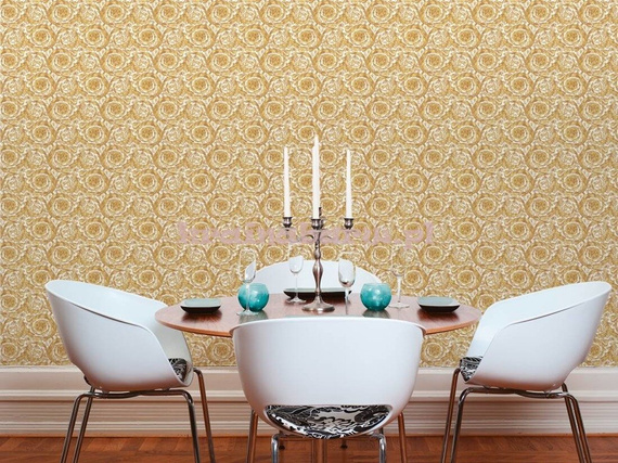 Ekskluzywna tapeta Versace IV klasyczne ornamenty kwiaty na bordowym tle