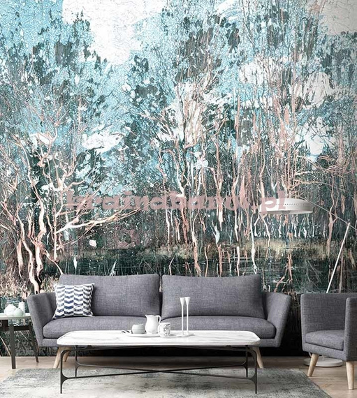 Fototapeta Las nad rozlewiskiem o poranku SILVA 1