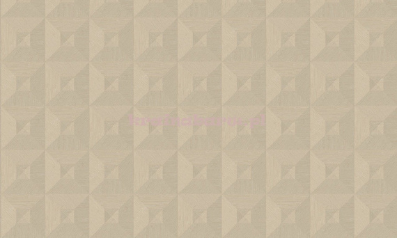 Tapeta geometryczna 3D kwadraty trójkąty w złocistym beżu  wyczuwalną w dotyku strukturą 