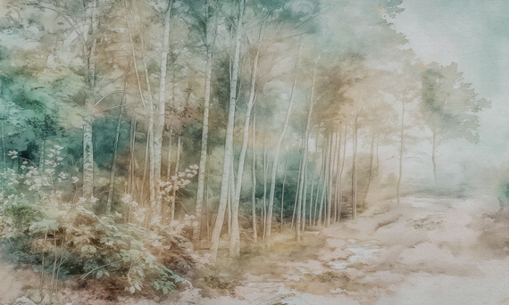 Tapeta artystyczna Wallart Foresta pastelowy las
