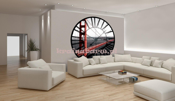 Fototapeta na flizelinie 625VEZ1 Widok przez zegar na Golden Gate Bridge