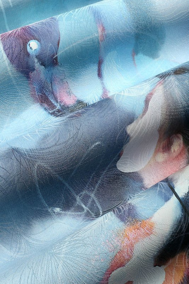 Romantyczny mural Flamingi i Nimfy Soho blue