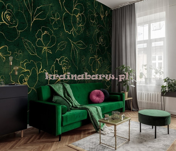 Fototapeta 13650 Złote kwiaty i liście