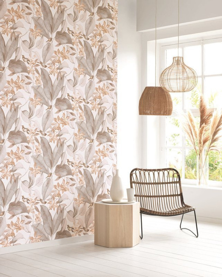 Tapeta 85389242 ptaki liście kwiaty DELICACY BIRDSONG