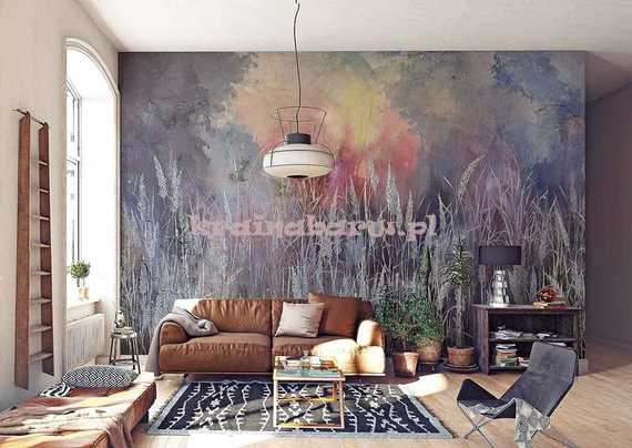 Fototapeta Wśród Traw i Wchód śłońca Sauvage I