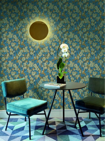 Zmywalna tapeta 24044 kwiaty odcienie czerwonego i żółtego