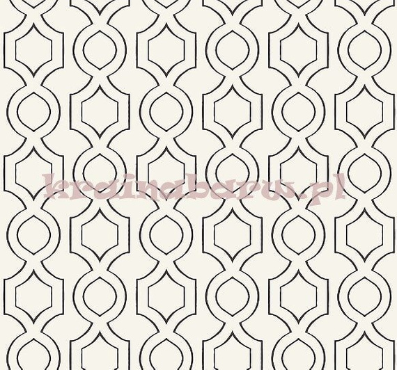 Tapeta z geometrycznym czarnym wzorem na białym tle.