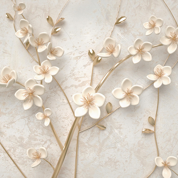 Fototapeta 3D Kwiaty na gałęziach