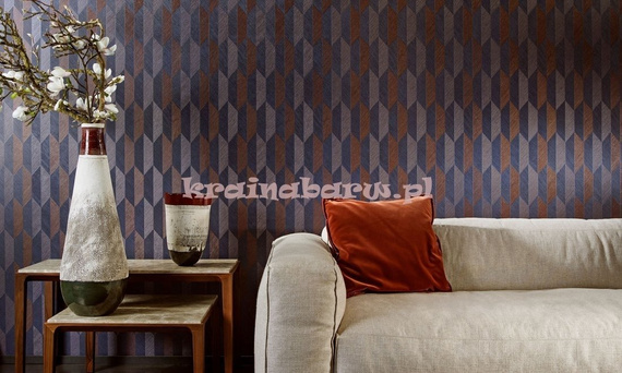 Nowoczesna tapeta geometryczna 3D w szarościach i oliwce 