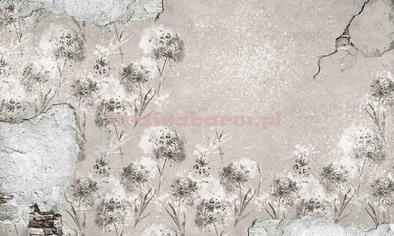Fototapeta Delikatne kwiaty na betonowej ścianie vintage Enigma II