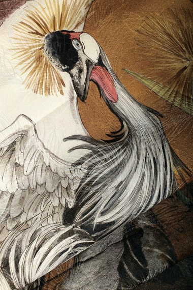 Ekskluzywny mural Ptaki i Kwiaty Tiara II Gold