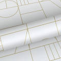 Modna tapeta 139141 geometryczna w stylu Art Deco biało złota