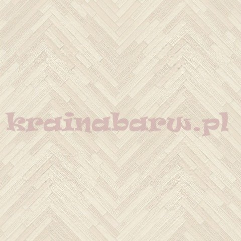 Ekskluzywna tapeta Versace IV  jodełka drewno kremowa