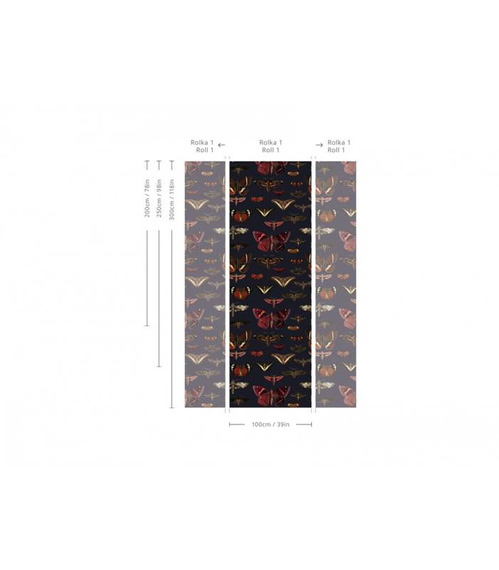 Tapeta Artystyczna Butterflies Navy Blue