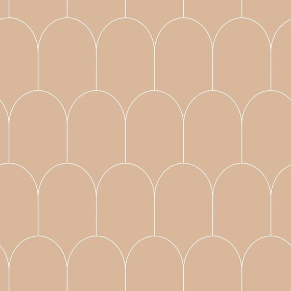 Modna tapeta 139203 łuki w stylu Art Deco brzoskwiniowy róż i biały