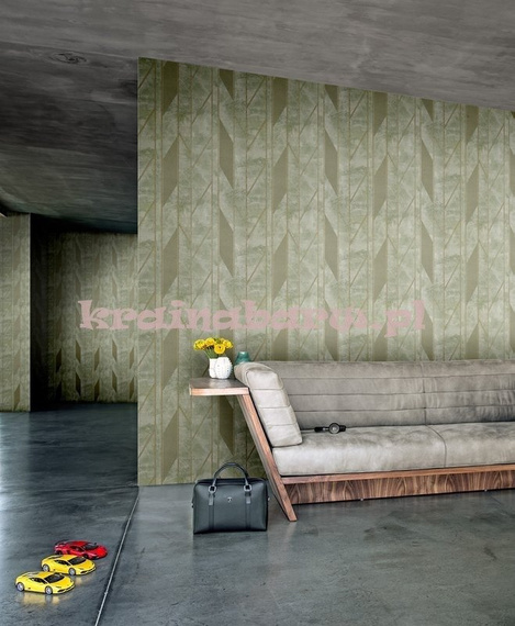 Lamborghini nowoczesna tapeta ornament na betonowym tle w zieleni