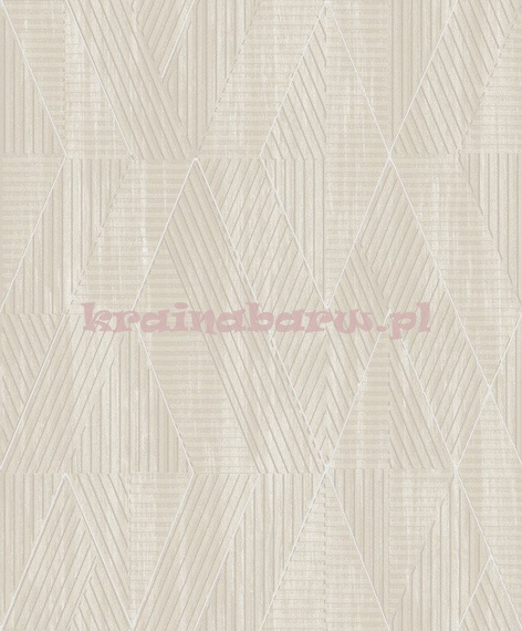 Nowoczesna tapeta geometryczna  impresja romby  3D kremowo beżowa