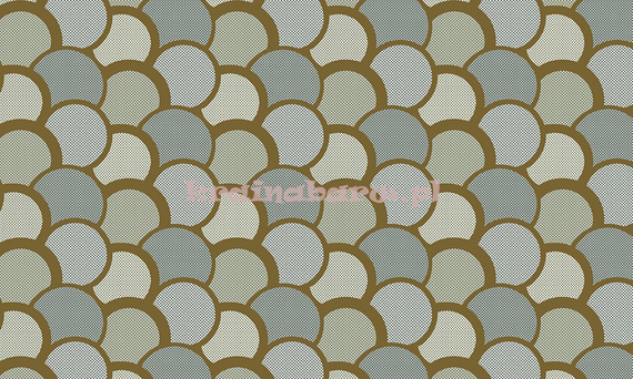 Tapeta geometryczna z kulistymi wzorami w delikatnych zieleniach szarości z oliwkowymi konturem  w stylu Art  Deco