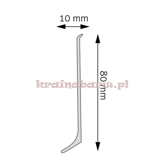 Listwa przypodłogowa aluminiowa LP80 250 x 1 x 8cm