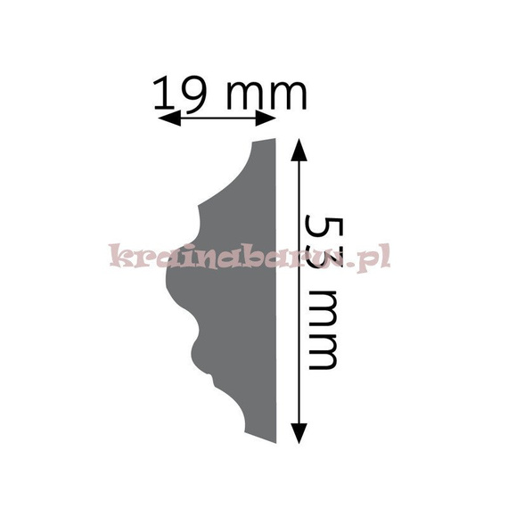 Listwa naścienna zdobiona elastyczna LNZ-05F 235 x 5,3 x 1,9cm