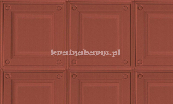 Luksusowa tapeta geometryczna 3D stylowe eleganckie kasetony w stonowanej czerwieni