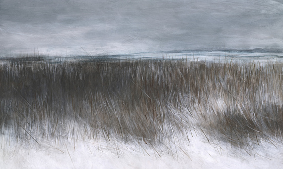 Fototapeta artystyczna Frozen trawy wydmy morze