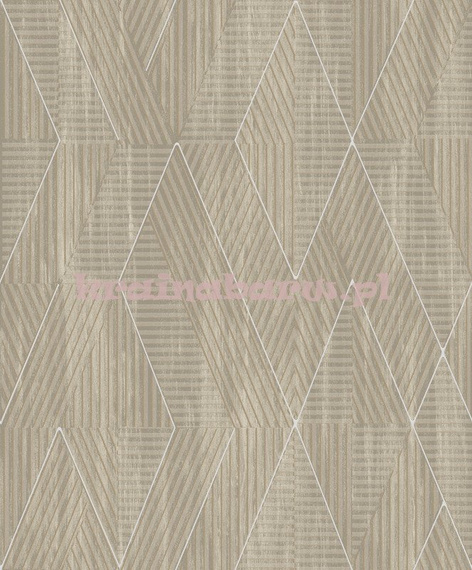 Nowoczesna tapeta geometryczna impresja romby 3D beże