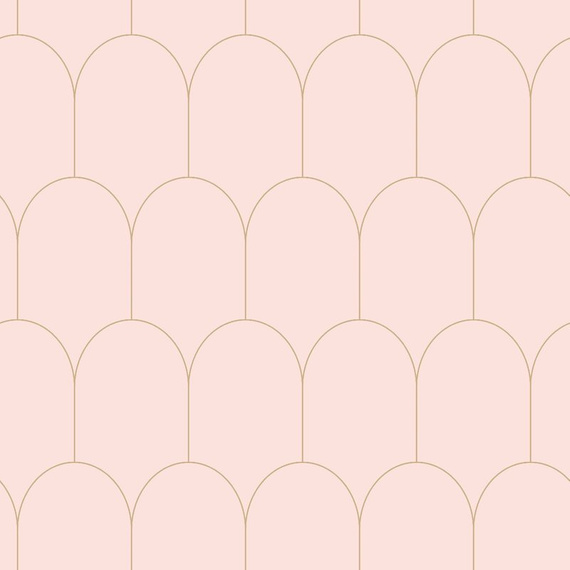 Modna tapeta 139201 łuki w stylu Art Deco różowy i złoty