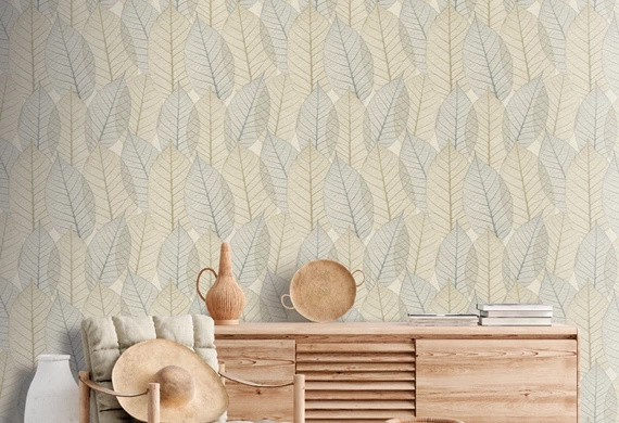 Tapeta Herbarium Leaves veins HE27250 duże liście