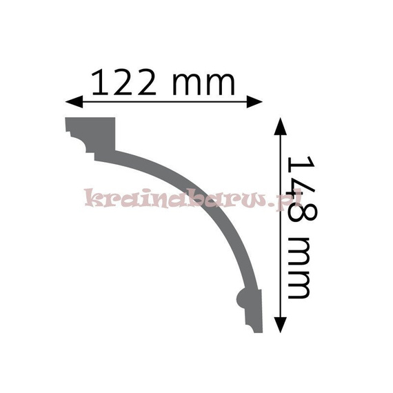 Listwa sufitowa zdobiona LGZ-02F Flex 235 x 5,5 x 6,5cm