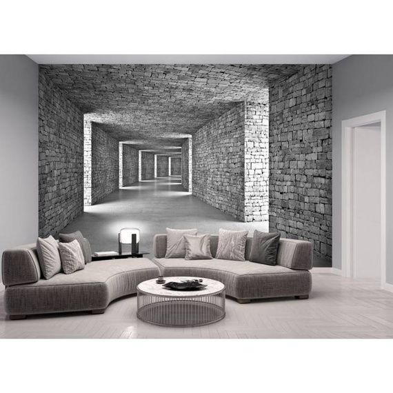 Fototapeta 14036 - 3D Przestrzenne Tunel Korytarz Cegły