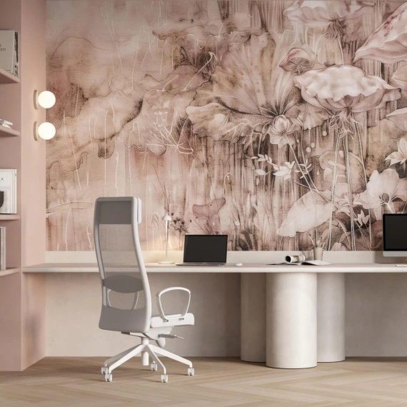 Tapeta artystyczna Wallart Pandora Light kwiaty abstrakcja