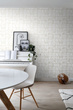 Modna tapeta 139141 geometryczna w stylu Art Deco biało złota