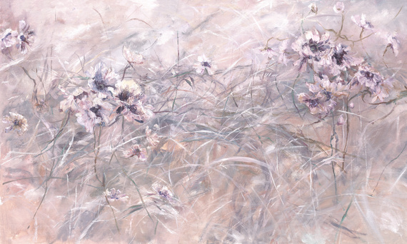 Fototapeta artystyczna Dalia malowane kwiaty