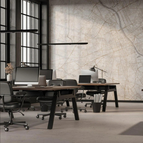 Tapeta artystyczna Wallart Varsovia mapa 