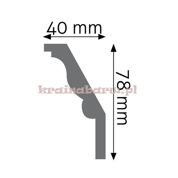 Listwa sufitowa zdobiona LGZ-14F Flex 235 x 7,8 x 4cm