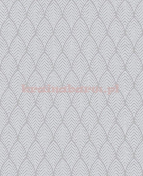 Tapeta geometryczna z metalicznym wzorem na szarym tle art deco