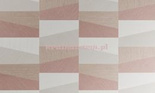 Tapeta geometryczna prostokąty i trapezy w beżach szarościach i różowobrązowm z wyczuwalną strukturą  i efektem 3D