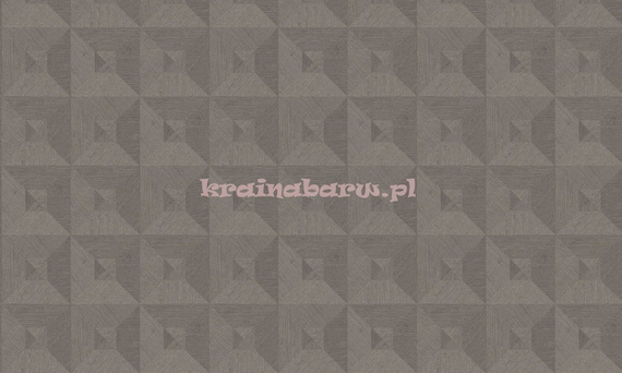 Tapeta geometryczna 3D kwadraty trójkąty w orzechowo brązowym kolorze wyczuwalną w dotyku strukturą 