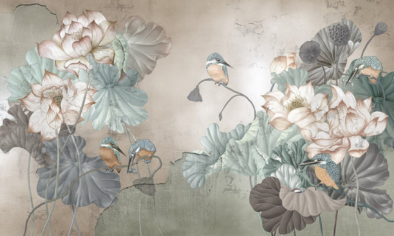 Fototapeta na flizelinie Kwiaty i Ptaki Allia