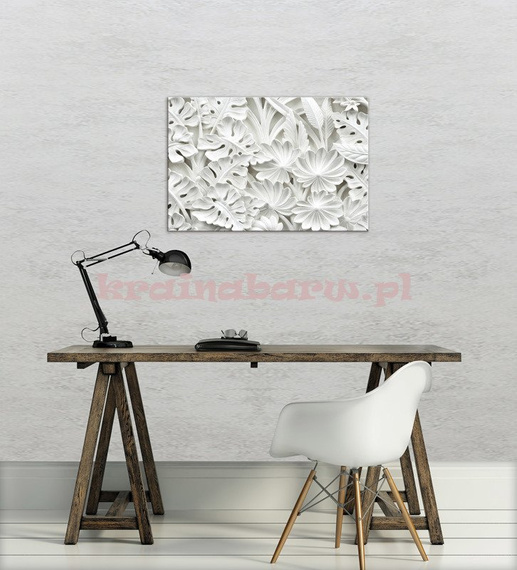 Obraz na płótnie PP10052 ALABASTROWE KWIATY 3D