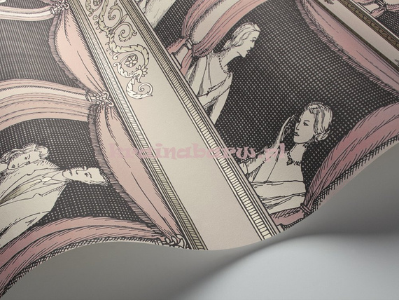  Elegancka tapeta 114/4008teatr opera loże biały rózowy czarny