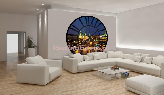 Fototapeta na flizelinie 614VEZ1 Widok przez zegar na miasto nocą