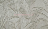 Modna tapeta z dużymi liśćmi z wyczuwalnym wzorem  srebrzystych szarościach