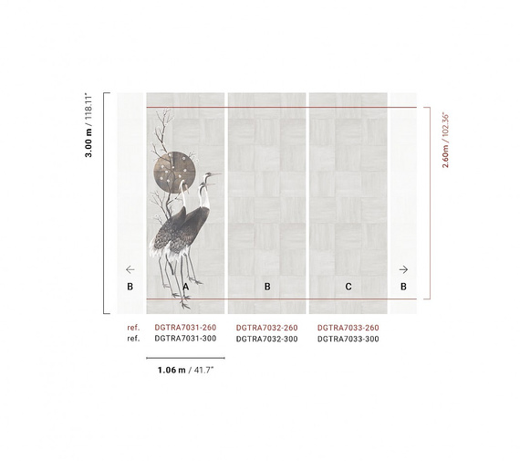 Mural Masureel Tsuro DGTRA7031- 7033 żurawie